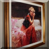 A05. “Silent Contemplation” embellished giclee by Pino 22/30pp 29”h x 29”w 